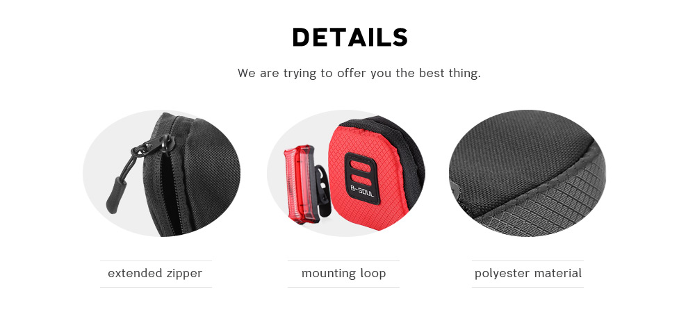 B - SOUL Cycling Saddle Bag Wedge Bicycle Seat Tail Pouch Bike Accessories