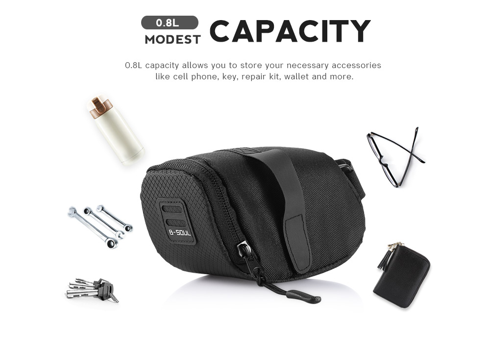 B - SOUL Cycling Saddle Bag Wedge Bicycle Seat Tail Pouch Bike Accessories