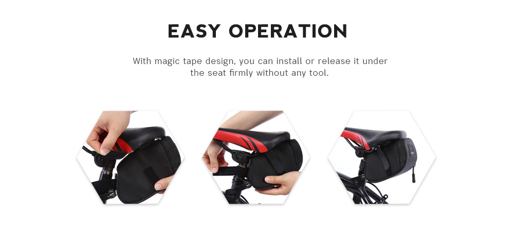 B - SOUL Cycling Saddle Bag Wedge Bicycle Seat Tail Pouch Bike Accessories