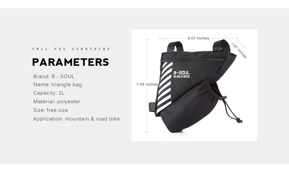 B - SOUL Triangle Cycling Mountain Bicycle Front Tube Frame Pouch Bike Bag Holder Saddle B - SOUL Triangle Cycling Mountain Bicycle Front Tube Frame Pouch Bike Bag Holder Saddle