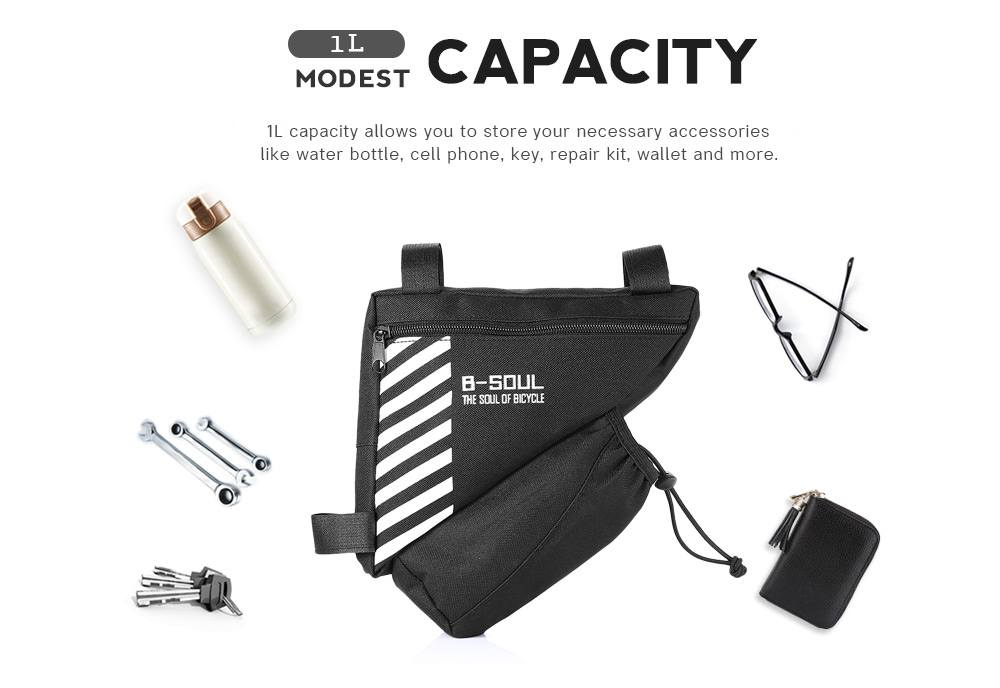B - SOUL Triangle Cycling Mountain Bicycle Front Tube Frame Pouch Bike Bag Holder Saddle B - SOUL Triangle Cycling Mountain Bicycle Front Tube Frame Pouch Bike Bag Holder Saddle
