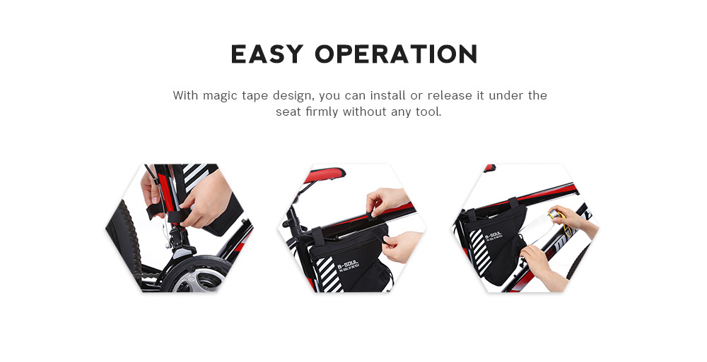 B - SOUL Triangle Cycling Mountain Bicycle Front Tube Frame Pouch Bike Bag Holder Saddle B - SOUL Triangle Cycling Mountain Bicycle Front Tube Frame Pouch Bike Bag Holder Saddle