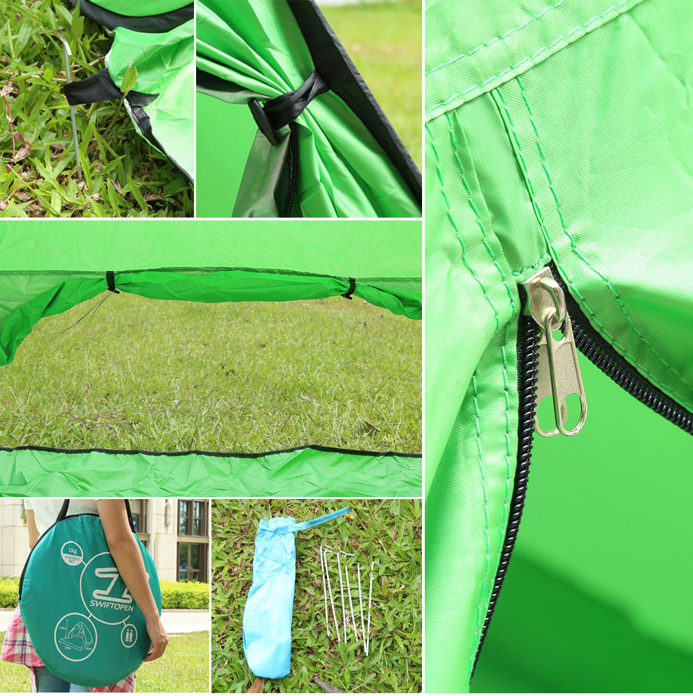 CLEYE Outdoor Water Resistant Automatic Instant Setup 2 Person Beach Tent with Door Curtain CLEYE Outdoor Water Resistant Automatic Instant Setup 2 Person Beach Tent with Door Curtain