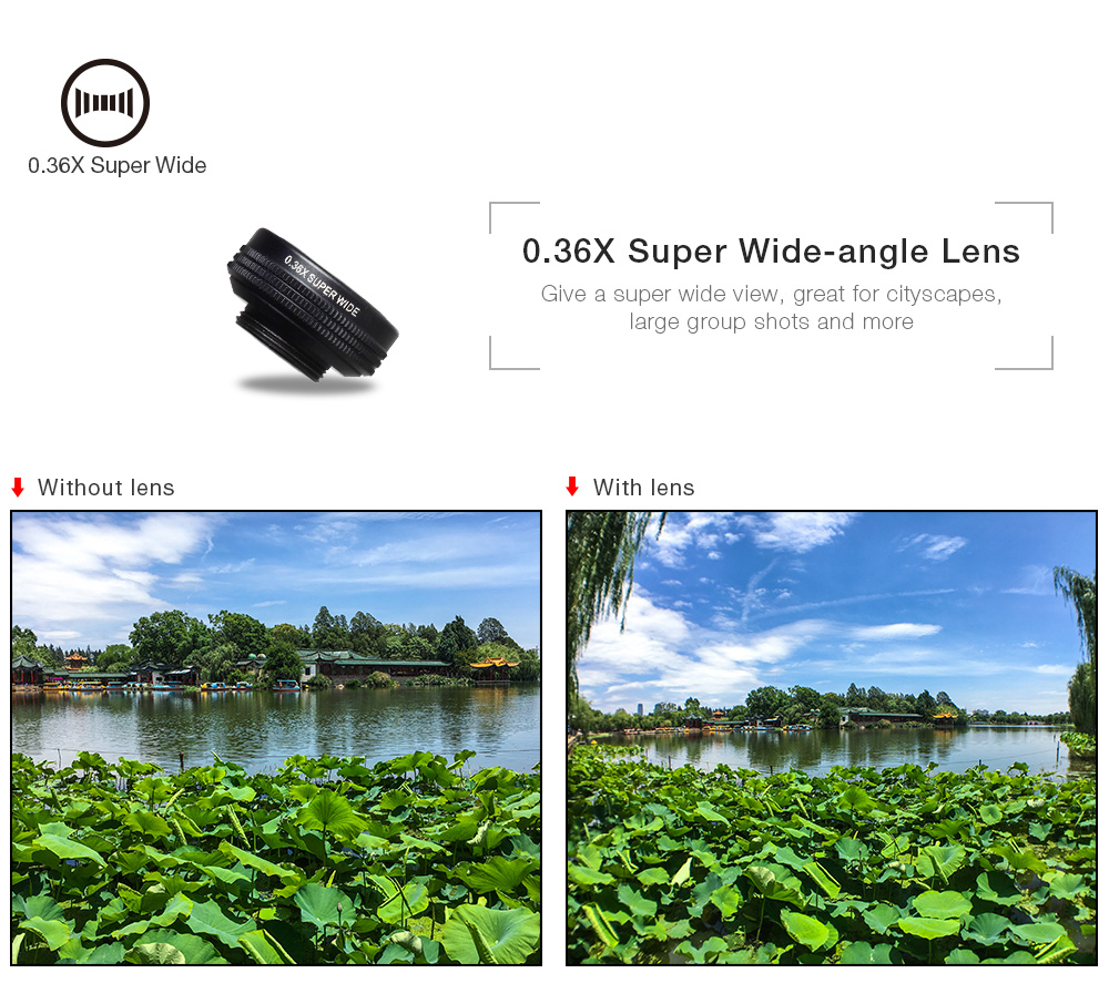 Apexel APL - DG7 0.36X Super Wide Angle + 0.63X Wide Angle + 2X Telephoto + 15X Macro + 198 Degree Fisheye + CPL + Kaleidoscope Lens 7 in 1 Clip External Phone Camera Apexel APL - DG7 0.36X Super Wide Angle + 0.63X Wide Angle + 2X Telephoto + 15X Macro + 198 Degree Fisheye + CPL + Kaleidoscope Lens 7 in 1 Clip External Phone Camera