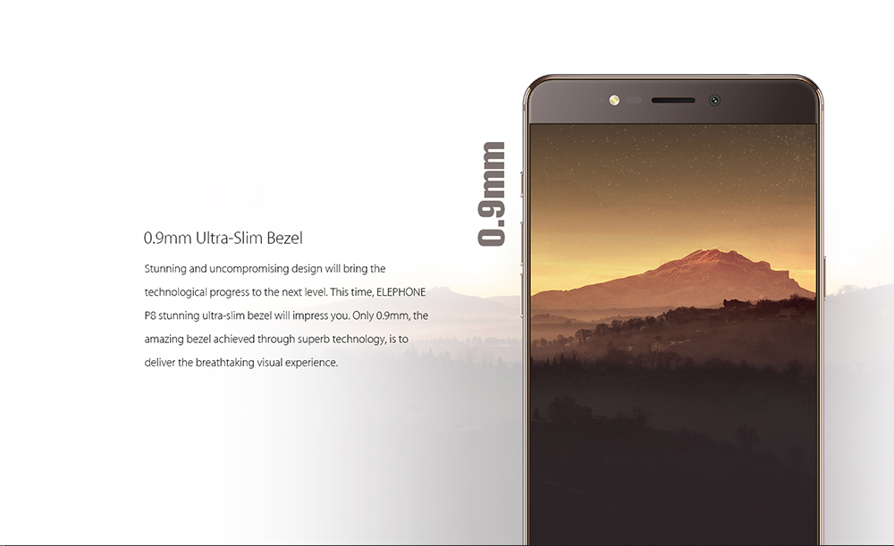 Elephone P8 4G Phablet 5.5 inch Android 7.0 Helio P25 2.5GHz Octa Core 6GB RAM 64GB ROM 21.0MP Rear Camera Fingerprint Sensor Dual Band WiFi