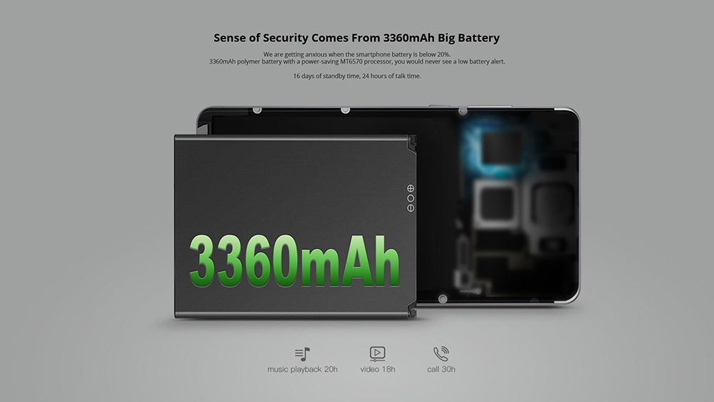 Doogee X10 3G 5.0 inch Android 6.0 Smartphone MTK6570 Dual Core 1.0GHz 512MB RAM 8GB ROM 3360mAh Battery Dual ID Account