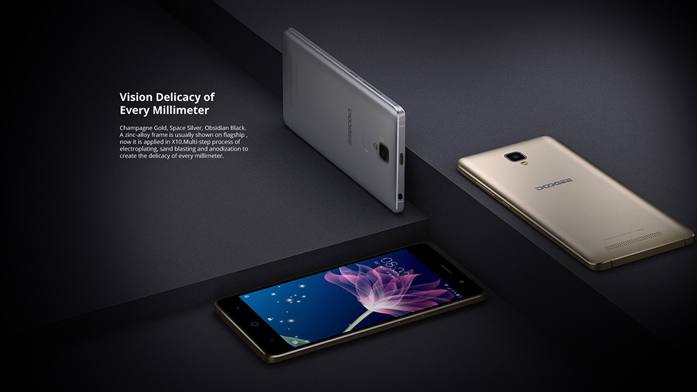 Doogee X10 3G 5.0 inch Android 6.0 Smartphone MTK6570 Dual Core 1.0GHz 512MB RAM 8GB ROM 3360mAh Battery Dual ID Account