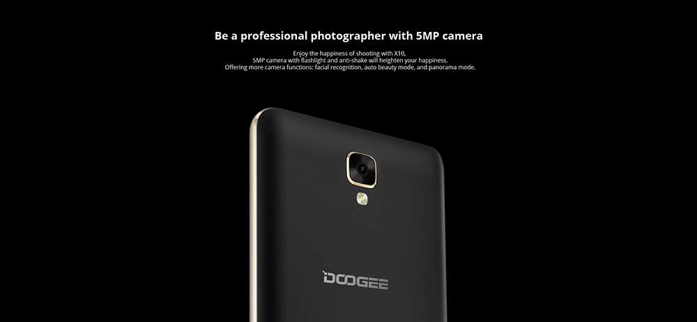 Doogee X10 3G 5.0 inch Android 6.0 Smartphone MTK6570 Dual Core 1.0GHz 512MB RAM 8GB ROM 3360mAh Battery Dual ID Account