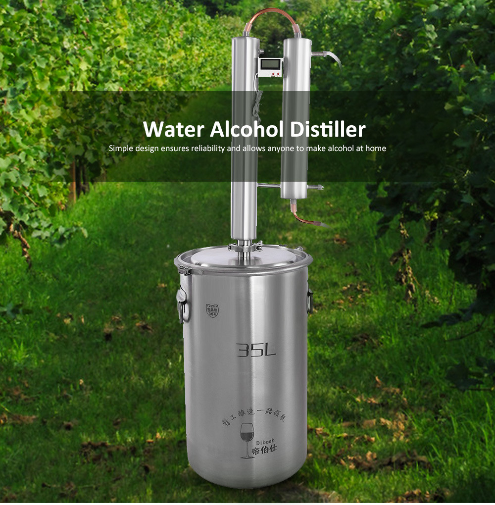 Dibosh Stainless Steel Water Alcohol Distiller Copper Tube Brewer for Vodka Whisky Brandy