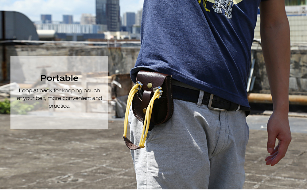 Outdoor Hunting PVC Catapult Slingshot Steel Balls Belt Bag Pouch Case Holster with Magnet Bottom