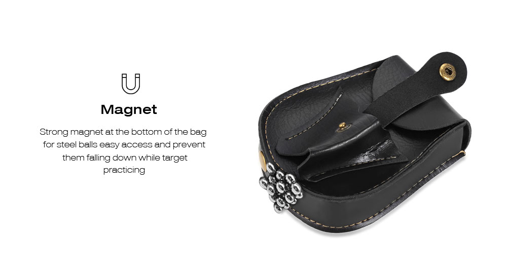 Outdoor Hunting PVC Catapult Slingshot Steel Balls Belt Bag Pouch Case Holster with Magnet Bottom