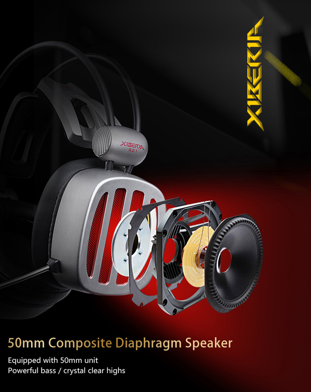 XIBERIA S21 Gaming Headset Surround Sound with Microphone Volume Control LED and Mute XIBERIA S21 Gaming Headset Surround Sound with Microphone Volume Control LED and Mute