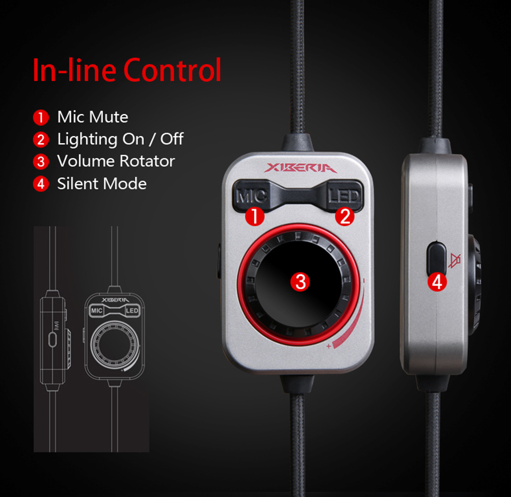 XIBERIA S21 Gaming Headset Surround Sound with Microphone Volume Control LED and Mute XIBERIA S21 Gaming Headset Surround Sound with Microphone Volume Control LED and Mute