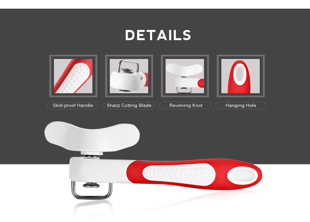 Stainless Steel Manual Can Opener with Soft Grip Handle Stainless Steel Manual Can Opener with Soft Grip Handle