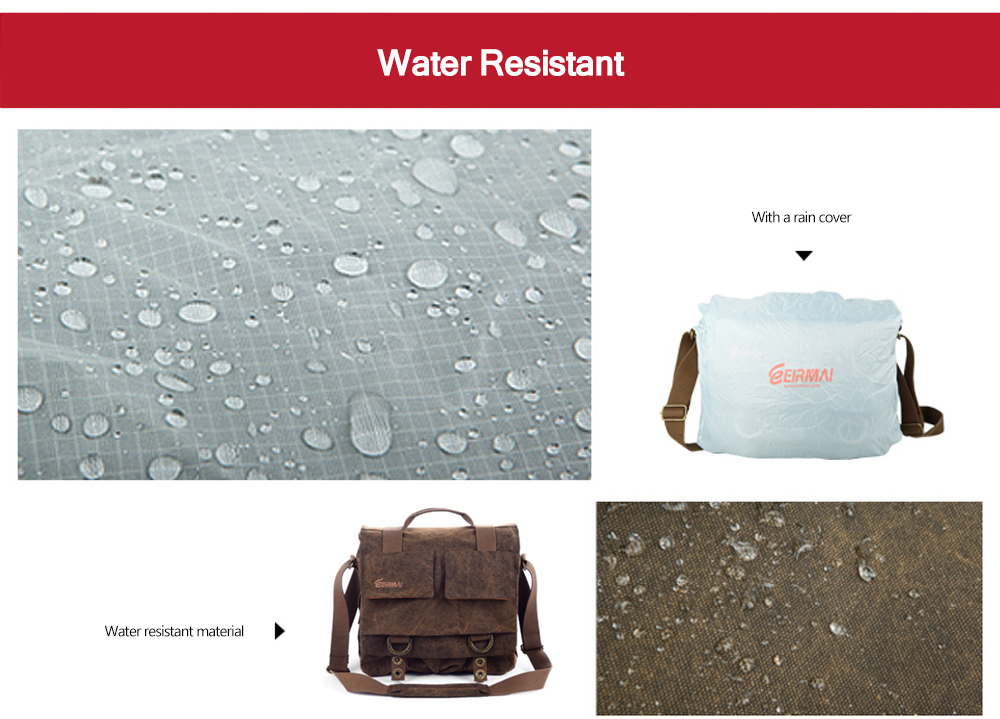 EIRMAI SS05 Compact Water-resistant Canvas Camera Bag with Rain Cover for DSLR Lens Accessory EIRMAI SS05 Compact Water-resistant Canvas Camera Bag with Rain Cover for DSLR Lens Accessory
