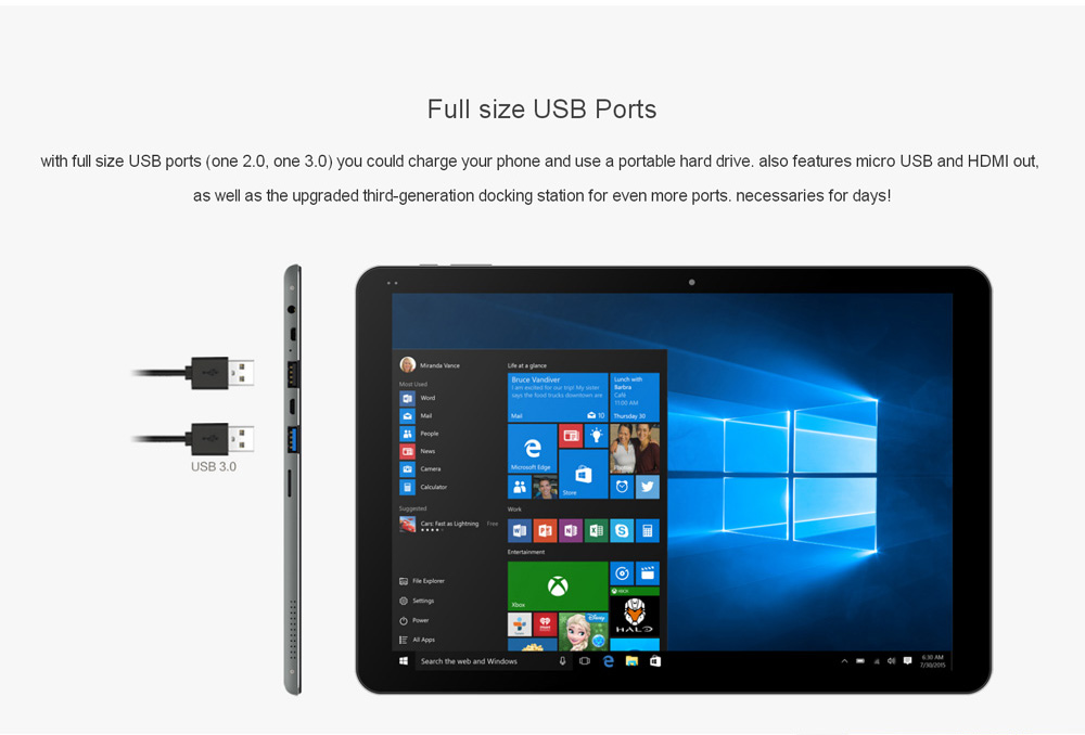 Chuwi Hi12 12.0 inch Tablet PC Windows 10 + Android 5.1 Intel Cherry Trail Z8350 64bit Quad Core 1.44GHz 2160 x 1440 IPS Screen 4GB RAM 64GB ROM Bluetooth 4.0