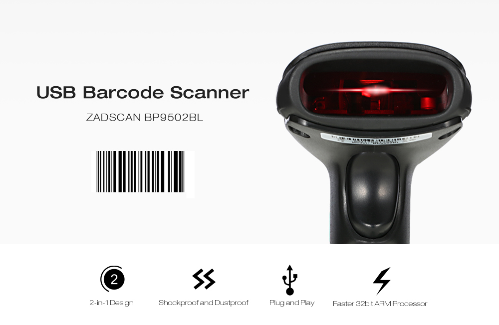 ZADSCAN BP9502BL Wireless 1D Barcode Scanner Handheld Bluetooth 2.1