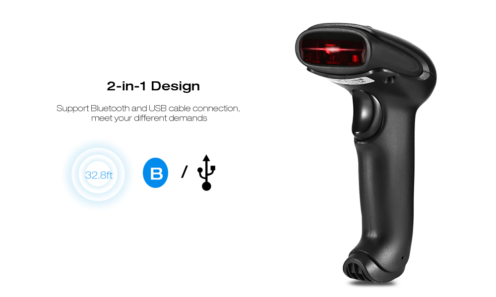 ZADSCAN BP9502BL Wireless 1D Barcode Scanner Handheld Bluetooth 2.1