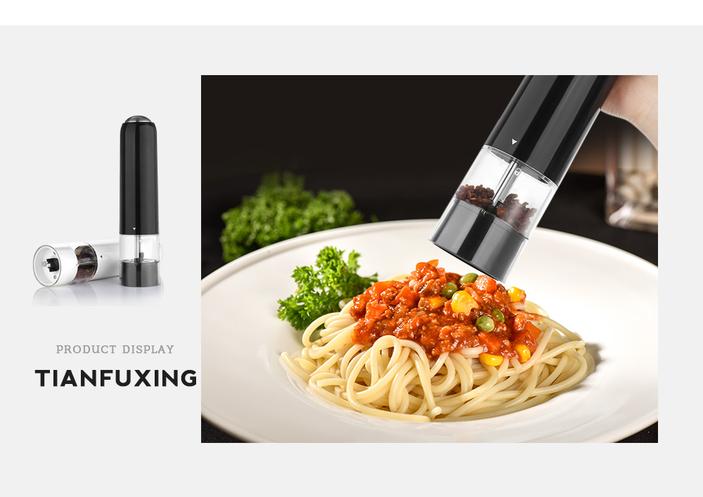 TIANFUXING Electric ABS Plastic Pepper Spice Grinder with Adjustable Ceramic Mill TIANFUXING Electric ABS Plastic Pepper Spice Grinder with Adjustable Ceramic Mill