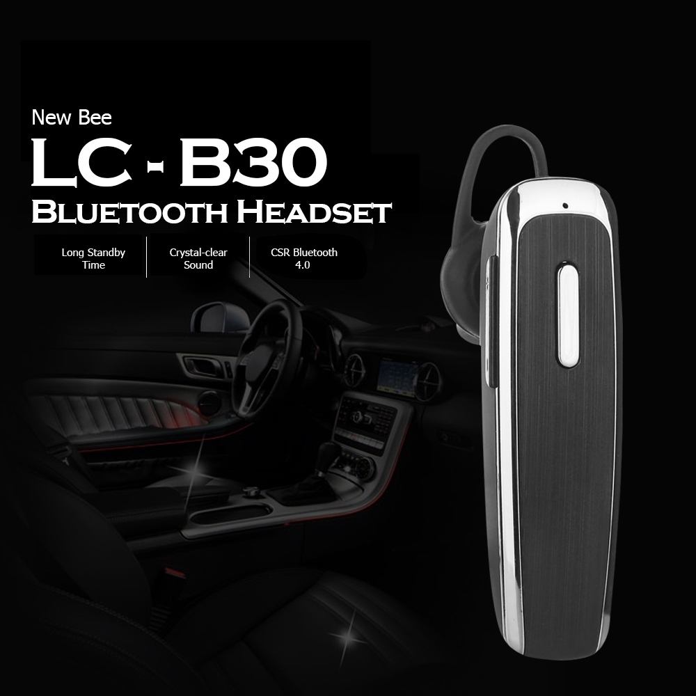 New Bee LC - B30 Bluetooth 4.0 Earbud Car Business Earphone with Subsidiary Headset Cable Noise Canceling New Bee LC - B30 Bluetooth 4.0 Earbud Car Business Earphone with Subsidiary Headset Cable Noise Canceling
