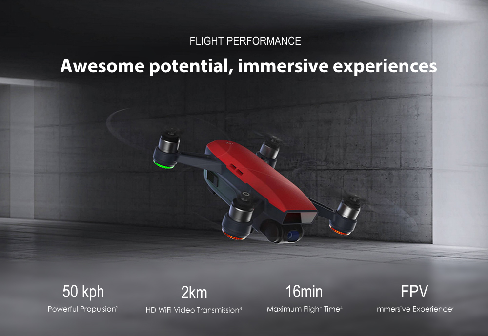 DJI Spark Mini RC Selfie Drone WiFi FPV 12MP Camera / 2-axis Mechanical Gimbal