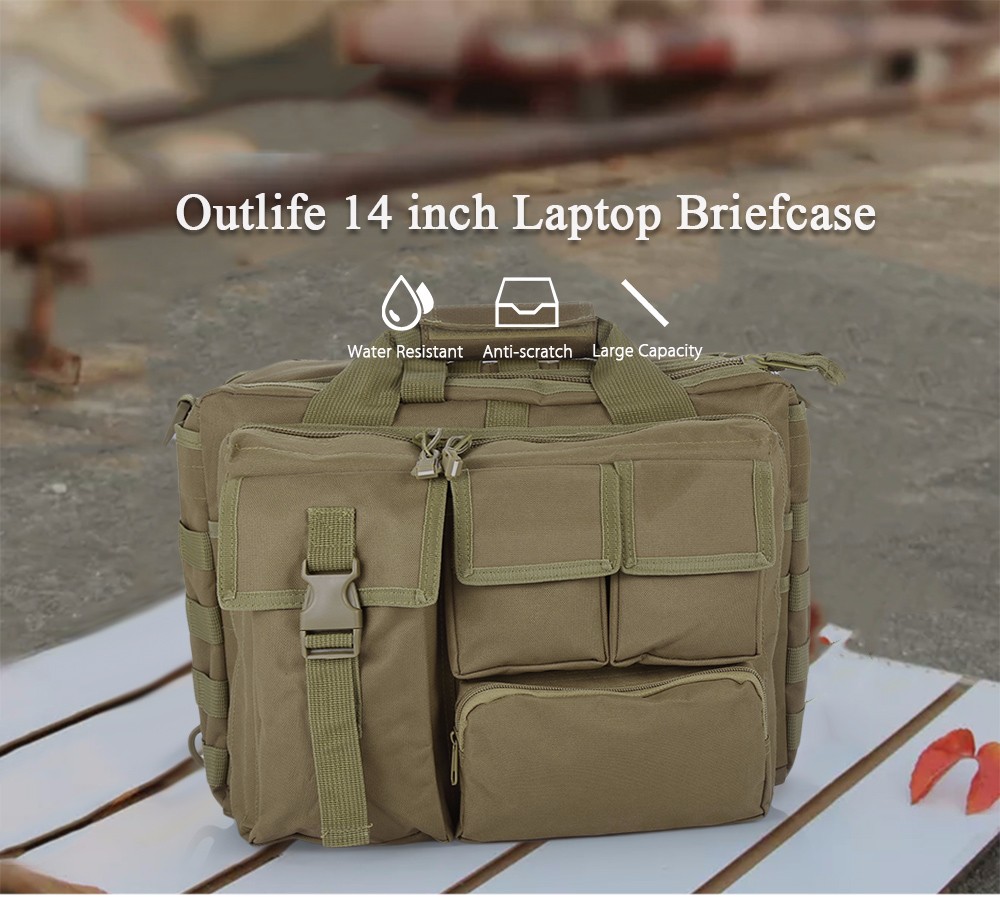 Outlife Outdoor Military Computer Shoulder Messenger Bag Handbag Briefcase for 14 inch Laptop Camera
