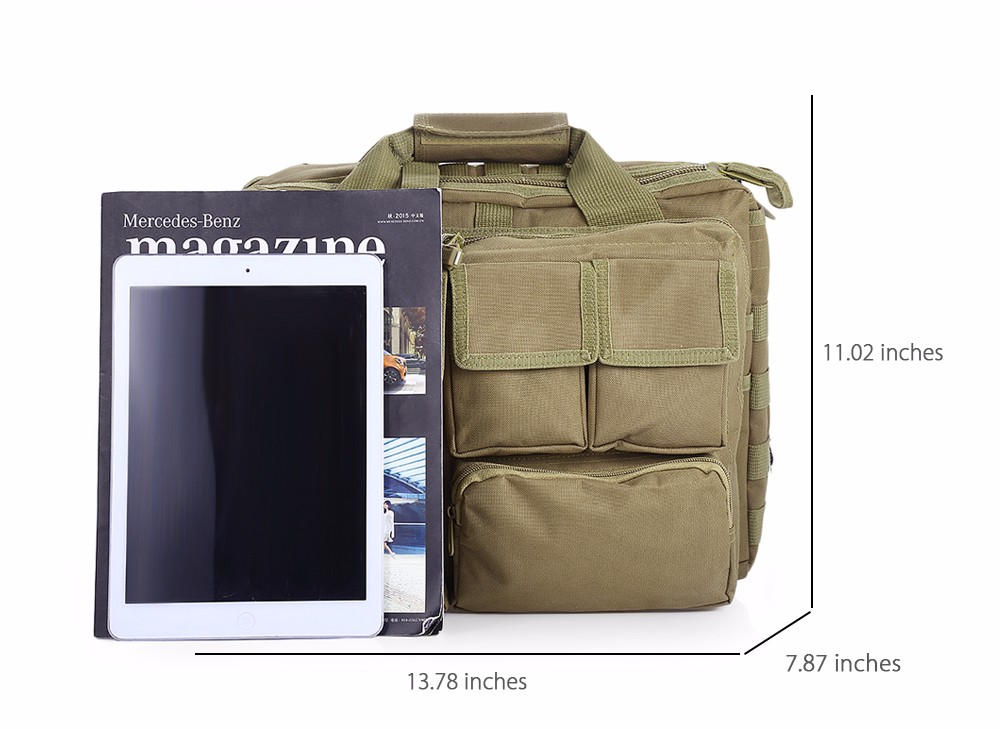 Outlife Outdoor Military Computer Shoulder Messenger Bag Handbag Briefcase for 14 inch Laptop Camera