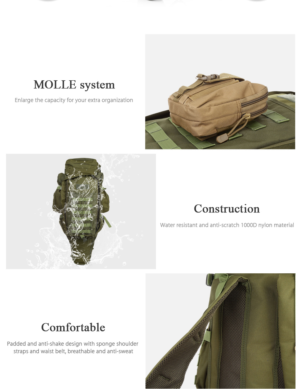 Outlife 60L Outdoor Military Backpack Pack Rucksack for Hunting Shooting Camping Trekking Hiking Traveling Outlife 60L Outdoor Military Backpack Pack Rucksack for Hunting Shooting Camping Trekking Hiking Traveling