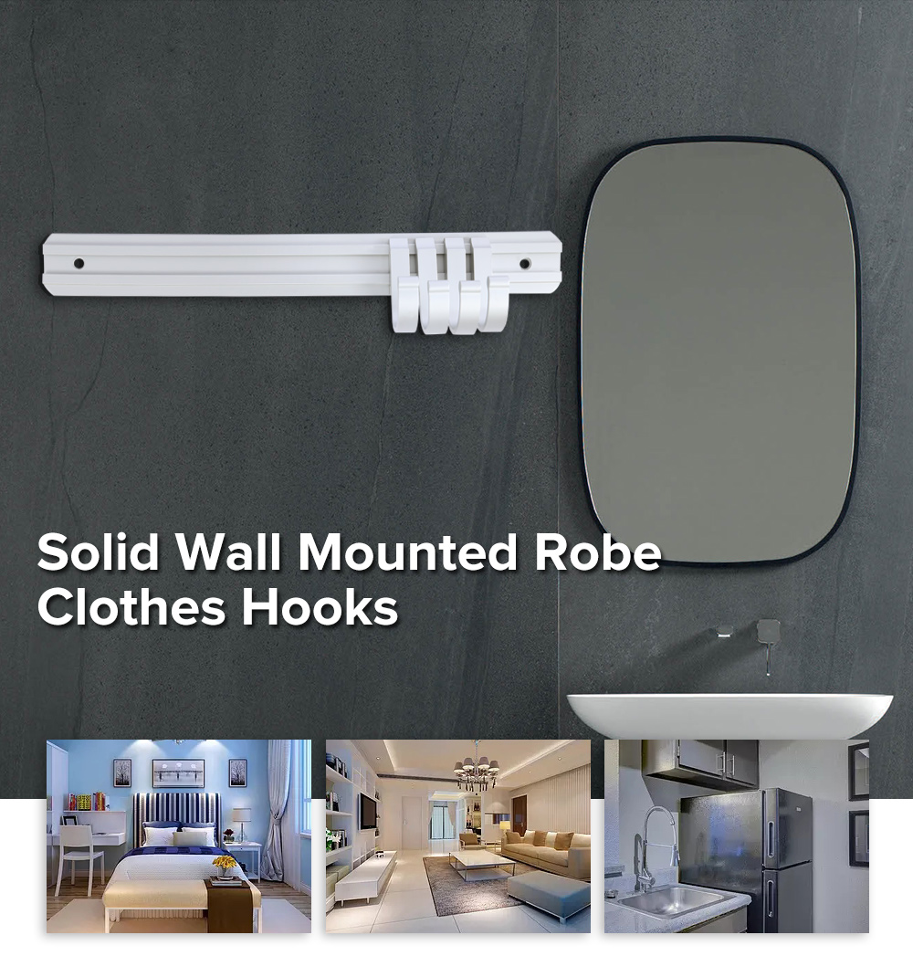 Space Aluminum Movable Hangers Heavy Duty Solid Wall Mounted Robe Clothes Hooks