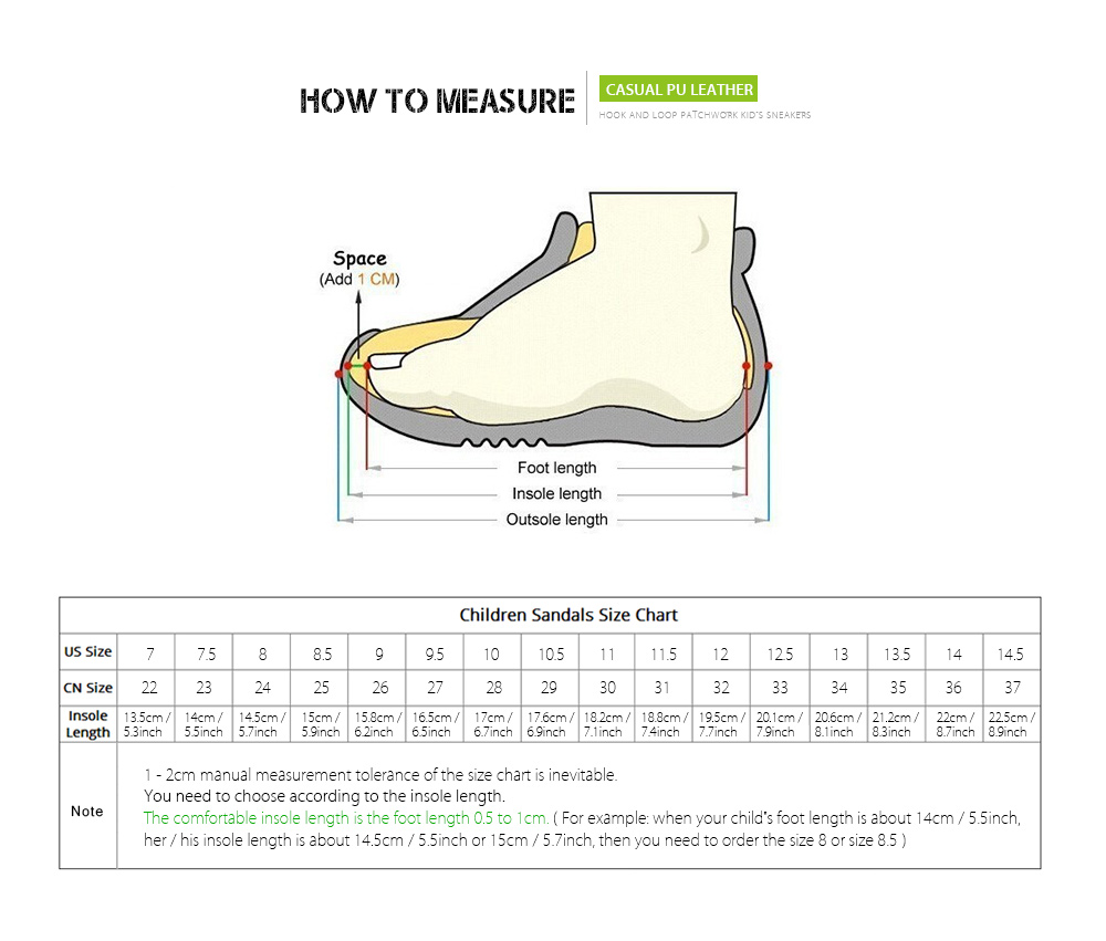 Casual PU Leather Hook and Loop Patchwork Design Kid's Athletic Shoes