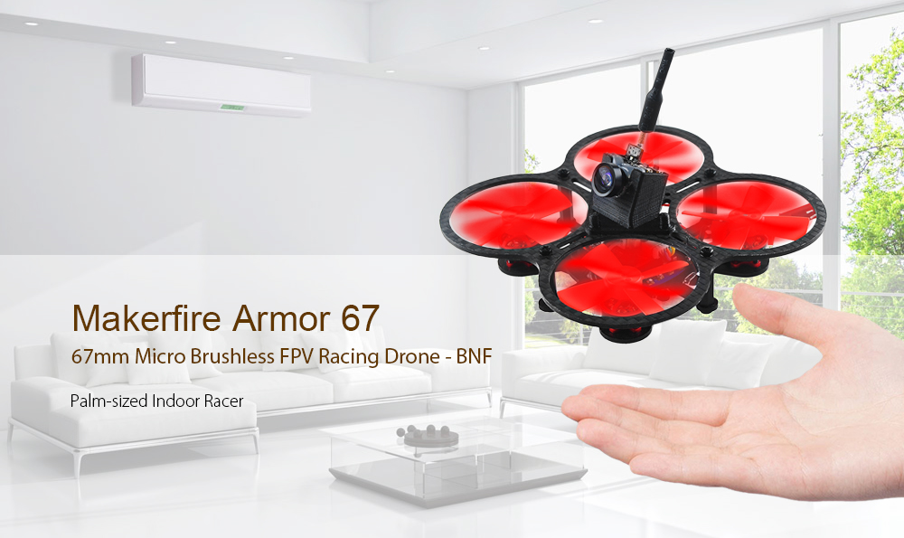 Makerfire Armor 67 67mm Mini FPV Racing Drone BNF 5.8G 600TVL Camera / 1103 10000KV Brushless Motor / BetaFlight F3 6DOF FC with OSD Makerfire Armor 67 67mm Mini FPV Racing Drone BNF 5.8G 600TVL Camera / 1103 10000KV Brushless Motor / BetaFlight F3 6DOF FC with OSD