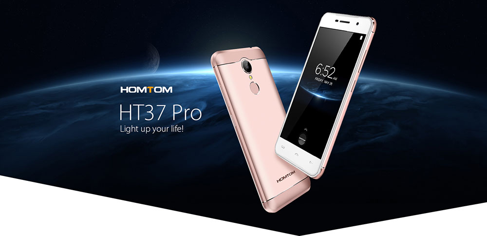HOMTOM HT37 PRO 5.0 inch Android 7.0 Smartphone MTK6737 1.3GHz Quad Core 3GB RAM 32GB ROM Fingerprint Scanner Dual Cameras