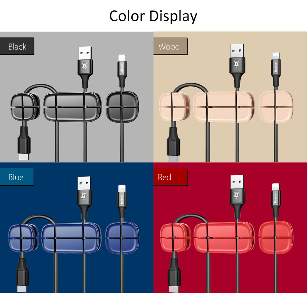 Baseus Cross Peas Cable Clip Desktop Cord Storage Management Silicon Charger Wire Organizer Holder