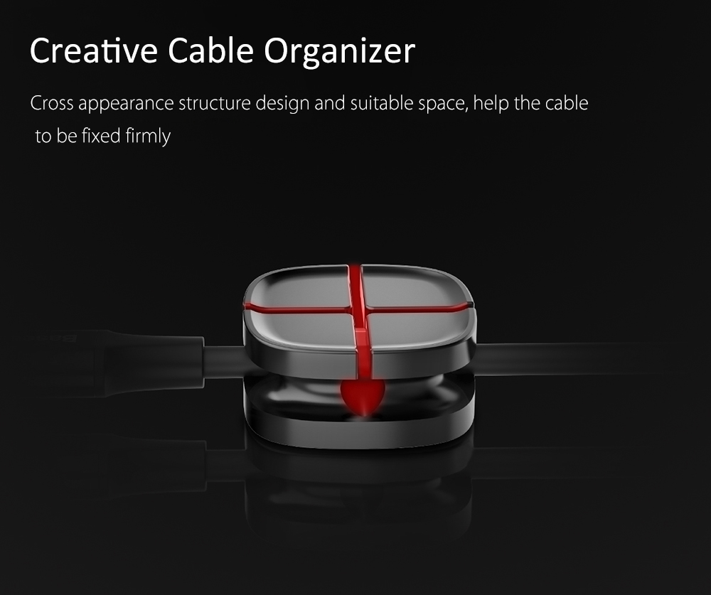 Baseus Cross Peas Cable Clip Desktop Cord Storage Management Silicon Charger Wire Organizer Holder