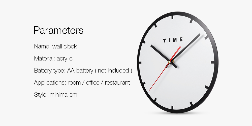 M.Sparkling Acrylic Minimalism Mute Wall Clock for Home Office