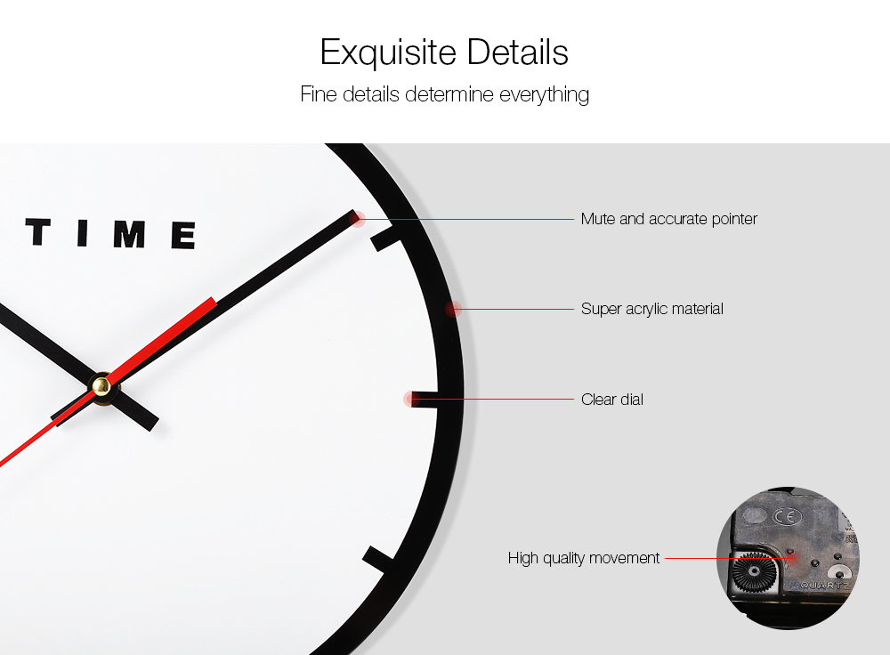M.Sparkling Acrylic Minimalism Mute Wall Clock for Home Office M.Sparkling Acrylic Minimalism Mute Wall Clock for Home Office