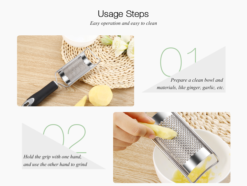 Stainless Steel Ginger Potato Grater with Non-slip Handle Kitchen Tool Stainless Steel Ginger Potato Grater with Non-slip Handle Kitchen Tool