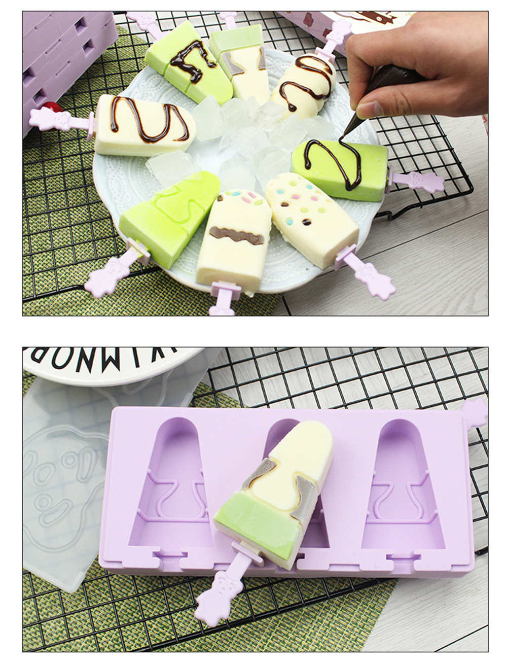 TinB DIY Silicone Ice Cream Mold with Dust Cover TinB DIY Silicone Ice Cream Mold with Dust Cover