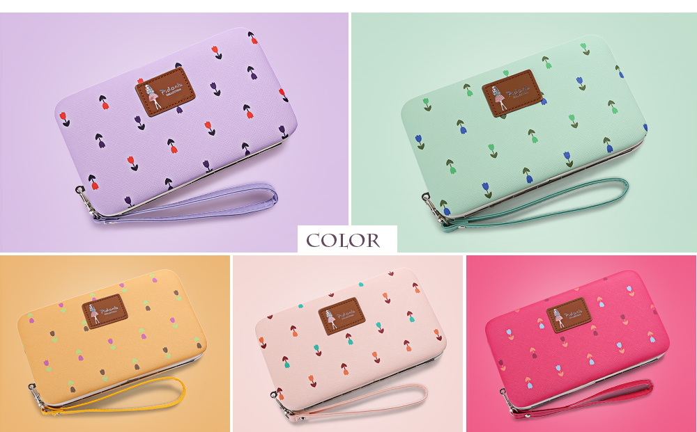 PIDANLU Flower Patterns Multifunction Card Holder Women Clutch Wallet PIDANLU Flower Patterns Multifunction Card Holder Women Clutch Wallet