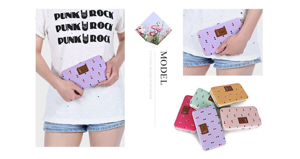 PIDANLU Flower Patterns Multifunction Card Holder Women Clutch Wallet PIDANLU Flower Patterns Multifunction Card Holder Women Clutch Wallet