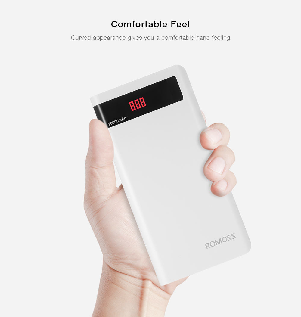 ROMOSS Sense 6P 20000mAh Power Bank Portable External Battery 2.1A Fast Charging with LED Digital Display Dual USB ROMOSS Sense 6P 20000mAh Power Bank Portable External Battery 2.1A Fast Charging with LED Digital Display Dual USB