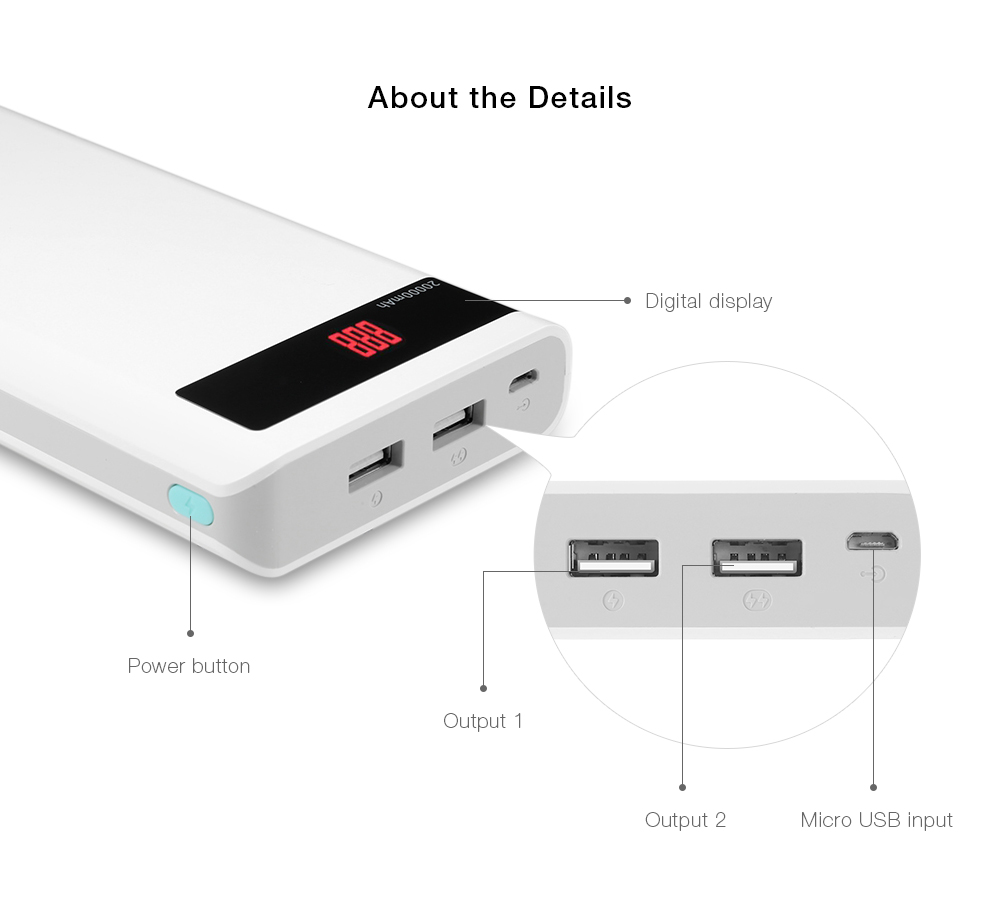 ROMOSS Sense 6P 20000mAh Power Bank Portable External Battery 2.1A Fast Charging with LED Digital Display Dual USB ROMOSS Sense 6P 20000mAh Power Bank Portable External Battery 2.1A Fast Charging with LED Digital Display Dual USB
