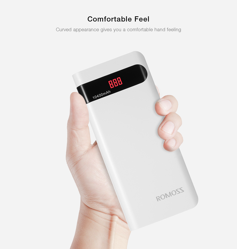 ROMOSS Sense 4P 10400mAh Power Bank Portable External Battery 2.1A Fast Charging with LED Digital Display Dual USB ROMOSS Sense 4P 10400mAh Power Bank Portable External Battery 2.1A Fast Charging with LED Digital Display Dual USB