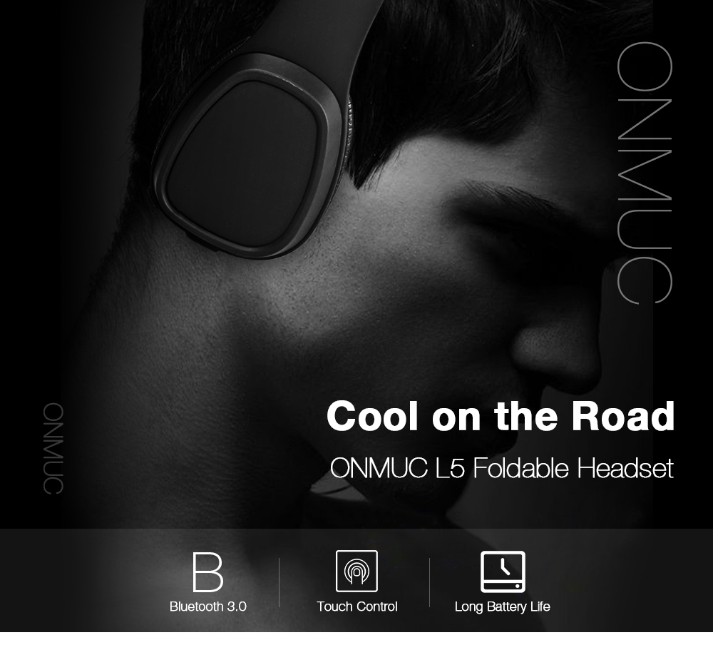 ONMUC L5 Wireless Foldable Touch Controlled Bluetooth Headphones Stretchable Headband ONMUC L5 Wireless Foldable Touch Controlled Bluetooth Headphones Stretchable Headband