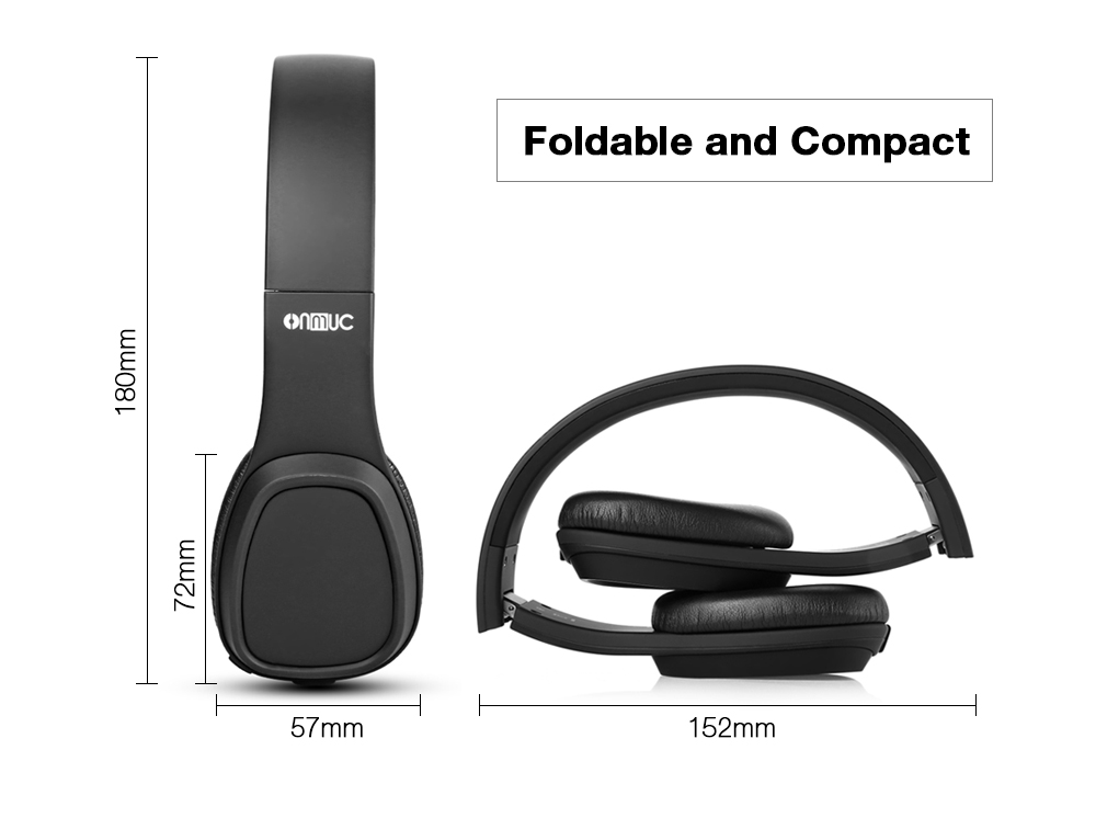 ONMUC L5 Wireless Foldable Touch Controlled Bluetooth Headphones Stretchable Headband