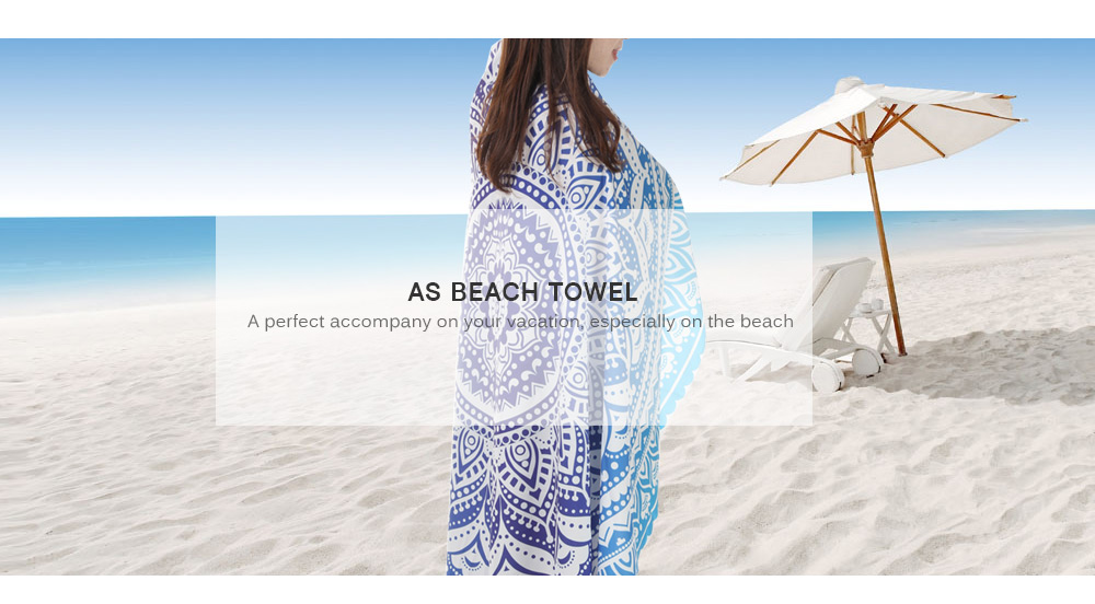 148x 148cm Round Bohemian Style Thin Chiffon Beach Towel Wall Hanging Home Decor 148x 148cm Round Bohemian Style Thin Chiffon Beach Towel Wall Hanging Home Decor