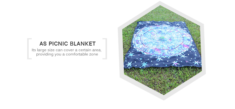 200 x 148cm Mysterious Constellation Printed Tapestry Summer Beach Towel Mat