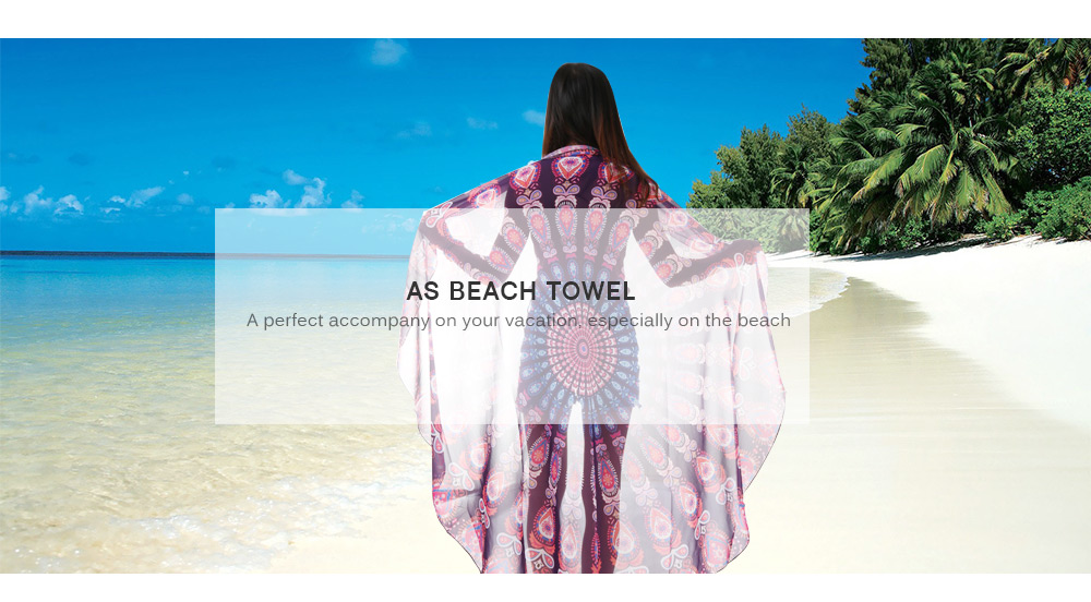 148x 148cm Round Tapestry Bohemian Beach Yoga Towel Wall Hanging Home Decor