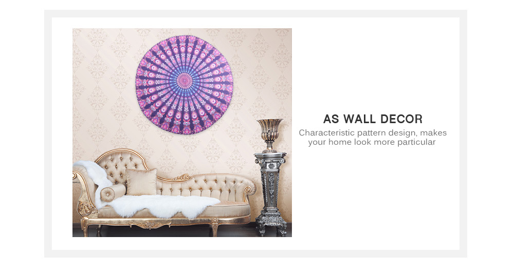 148x 148cm Round Tapestry Bohemian Beach Yoga Towel Wall Hanging Home Decor 148x 148cm Round Tapestry Bohemian Beach Yoga Towel Wall Hanging Home Decor