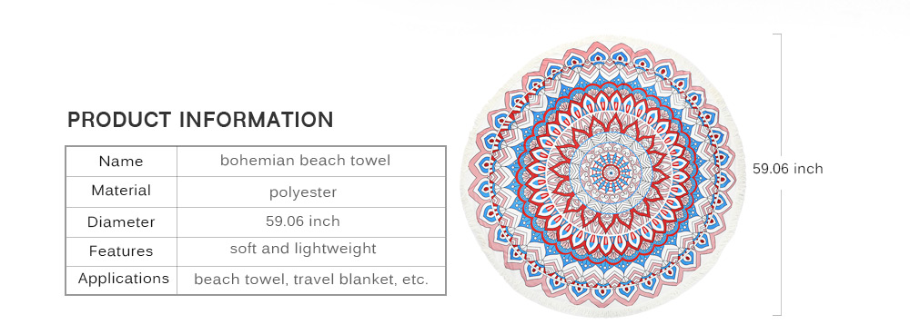 150 x 150cm Round Tassel Tapestry Bohemian Summer Beach Towel Mat 150 x 150cm Round Tassel Tapestry Bohemian Summer Beach Towel Mat